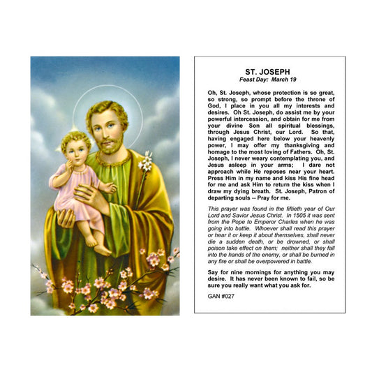 St. Joseph Prayer Card